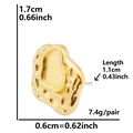 Détail montrant les dimensions et le poids des boucles d'oreilles dorées en acier 304 - Or (D202)