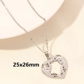 Collana a cuore steampunk argento con ingranaggi e ciondolo di misura 25x26mm - Cuore Ingranaggi Vuoto - Argento (S1069-S+N22-S)