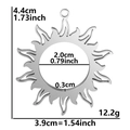 Silver sunflower locket pendant in stainless steel with 4.4cm height and glass window - Thin Silver (X4-S)