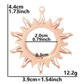 Rose gold sunflower stainless steel locket pendant with 2.0cm inner diameter dimensions - Thin Rose Gold (X4-RG)