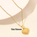 Collana a cuore in oro 18k con ciondolo a rete 16x16mm e catena a maglia classica - Cuore Trama a Griglia - Oro (S1405-G+N22-G)