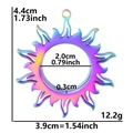 Regenbogen Sonnenblumen Edelstahl Medaillon Anhänger Maße 4,4cm Höhe und 3,9cm Breite - Dünner Regenbogen (X4-R)