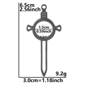 Colgante de espada gris oscuro en acero con altura de 6,5 cm y detalles - Estilo Delgado Negro (X22-B-Delgado)