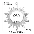 Silberner Edelstahl-Sonnenanhänger mit hohlen Strahlen und Maßen von 4,4x3,9 cm - Dickes Silber (X8-S)