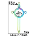 Colgante de espada y cruz de acero inoxidable arcoíris con dimensiones y detalles - Estilo Delgado Arcoíris (X22-R-Delgado)