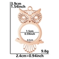 Rose gold owl stainless steel locket pendant with dimensions 3.9cm by 2.4cm - Rose Gold-Thin