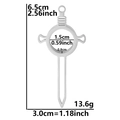 Colgante en forma de espada de acero inoxidable con 6,5cm de alto y 3,0cm de ancho - Estilo Grueso Plateado (X29-S-Grueso)