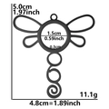 Tableau des tailles du pendentif libellule montrant 5,0cm de hauteur et 4,8cm de largeur noir - Noir Style Mince