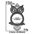 Black owl stainless steel locket pendant with dimensions and product specifications - Black - Thin Style