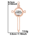 Colgante de espada en acero inoxidable oro rosa con dimensiones y especificaciones - Estilo Grueso Oro Rosa (X29-RG-Grueso)
