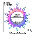 Regenbogen Sonnenblume Edelstahl-Medaillon zum Aufschrauben, Maße 4,4 x 3,9 cm - Dicker Regenbogen (X8-R)