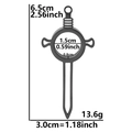 Colgante de espada de acero inoxidable negro mate con medidas y altura de 6,5 cm - Estilo Grueso Negro (X29-B-Grueso)