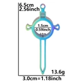 Colgante de espada en acero inoxidable 304 irisado con tapa de rosca y largo 6,5 cm - Estilo Grueso Arcoíris (X29-R-Grueso)