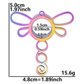 Pendentif libellule arc-en-ciel en acier inoxydable avec mesures et dimensions - Arc-en-ciel Style Épais