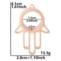 Rose gold Hamsa pendant locket in 304 stainless steel with 4.1cm by 2.8cm dimensions - Thick Style / Rose Gold