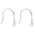Crochets d'oreilles en acier inoxydable 304 argenté pour fabrication de bijoux DIY - Style Argent (D179-S)