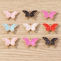 Lot de pendentifs papillon colorés en alliage doré pour la fabrication de bijoux DIY - Lot de 10 / Multicolore