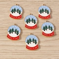 Set of 6 Christmas snowflake ball alloy enamel pendants for DIY earring and jewelry making - Snowflake Ball / 10 Pieces Pack