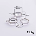 Variante de colgante guardapelo de acero inoxidable y vidrio con dimensiones 24mm - Diámetro interior 20mm / Estilo Plateado (X37-S)