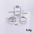 Colgante relicario flotante de acero inoxidable y cristal con diámetro de 19mm - Diámetro Interior 15mm / Estilo Plateado (X38-S)