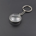 Porte-clés médaillon en verre convexe de 30 mm avec anneau en acier inoxydable poli - Style Porte-clés Argenté (X35-S+PJ28-S)