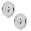 Boucles d'oreilles cœur en acier inoxydable 304 avec finition argentée texturée - Argent (D199)