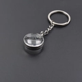 Pendentif médaillon de 20mm en acier argenté avec verre convexe et bouchon à vis - Style Porte-clés Argenté (X37-S+PJ28-S)