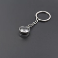 Porte-clés médaillon en verre convexe de 15 mm avec pendentif vissable en acier argenté - Style Porte-clés Argenté (X38-S+PJ28-S)