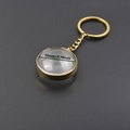 Porte-clés en acier inoxydable doré de 30mm avec dôme en verre et fermeture à vis - Style Porte-clés Doré (X35-G+PJ28-G)