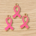 Ciondoli a fiocco rosa in lega dorata per gioielli fai-da-te e braccialetti - Confezione da 10 / Rosa
