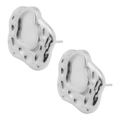 Boucles d'oreilles irrégulières en acier 304 argenté avec incrustation d'émail blanc - Argent (D202)