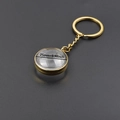 Porte-clés pendentif médaillon en verre et acier doré de 25 mm pour photos - Style Porte-clés Doré (X36-G+PJ28-G)