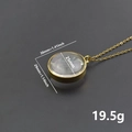 Pendentif médaillon en verre convexe doré avec cadre en métal vintage et pierres - Style Collier Doré (X36-G+N24-G-60cm)