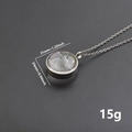 Pendentif médaillon en acier inoxydable argenté avec verre et diamètre intérieur 20mm - Style Collier Argenté (X37-S+N24-S-60cm)