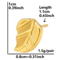 Detailed dimensions of gold leaf earrings made of polished 304 stainless steel - Leaf Shaped Style (D126-G)