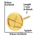 Minimalist 18K gold-plated 304 stainless steel round stud earrings with 0.6cm diameter - Minimalist Round Style (D127-G)