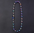 Regenbooggekleurde roestvrijstalen kralenketting met cilindrische sluiting in kleurverloop - 10mm / Regenboog