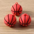 Set de tres colgantes de baloncesto de resina con lazos para colgar para joyería de bricolaje - 5 Piezas / Baloncesto
