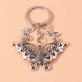 Portachiavi vintage a farfalla in argento con cristalli e ciondolo a forma di insetto - Design a Farfalla