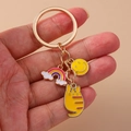 Llavero de gato de dibujos animados con arcoíris para accesorios de mochilas - Gato Sonriente Arcoíris