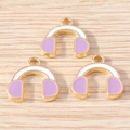 Lot de 3 pendentifs casque audio en alliage doré et émail lavande pour création de bijoux - Style de Casque (YD1742) / Lot de 10 / Violet