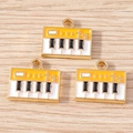 Vintage gold piano keyboard alloy charms for DIY jewelry making pendants - 10 Pieces Pack / Yellow