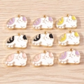 Set of cute cartoon cat alloy enamel pendants for DIY jewelry making in multiple colors - Mixed Colors (YD1740hunse)