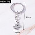 Detail showing letter S keychain dimensions 7.5cm height and 5.4g weight with rhinestones - Letter S(YZ408S)