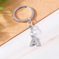 Portachiavi con lettera A argentata e cristalli brillanti per borse e accessori - Lettera A(YZ408A)