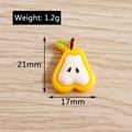 DIY yellow pear resin cabochon for crafts and phone cases with size 21mm x 17mm - Simulation Pear