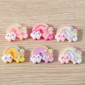 Pastel resin rainbow cloud charms with cute smiling faces for DIY jewelry making - Mixed Color Style (YQ467hunse)