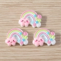 Detailed view of resin rainbow cloud charms with glitter finish for DIY jewelry crafts - White Style (YQ467baise)