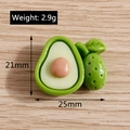 DIY avocado resin accessory for crafts 21x25mm and 2.9g on wooden surface - Simulation Avocado / 10 Pieces Pack