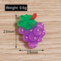 Grape resin charms for DIY crafts and phone cases measuring 23mm by 19mm and 0.6g weight - Simulation Purple Grape / 10 Pieces Pack